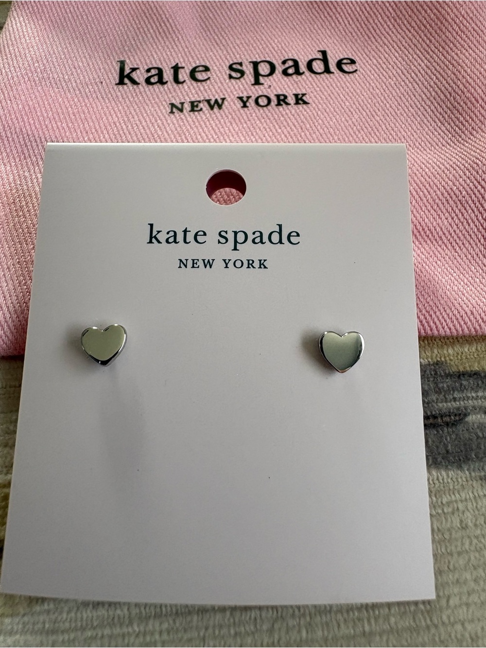 kate spade Silver tone Heart Stud Earrings